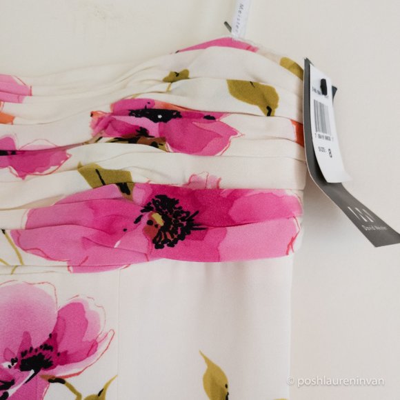 David Meister Floral Silk Dress *NWT* – Strapless / Formal Dress – US 8 - Picture 4 of 16